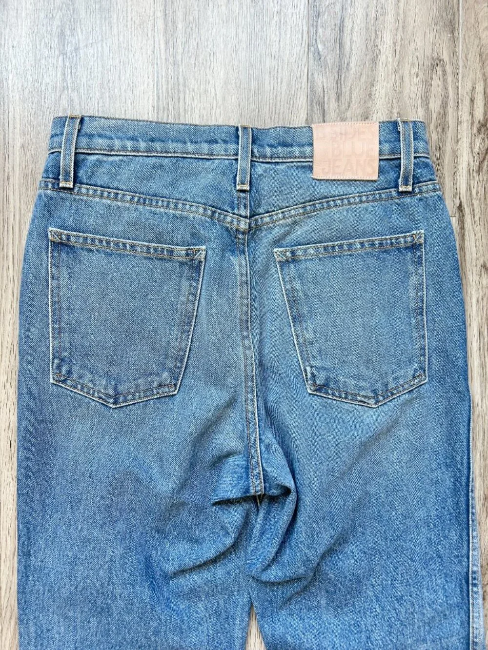 B Sides Medium Wash Straight Leg Rigid Denim Jeans Size 26